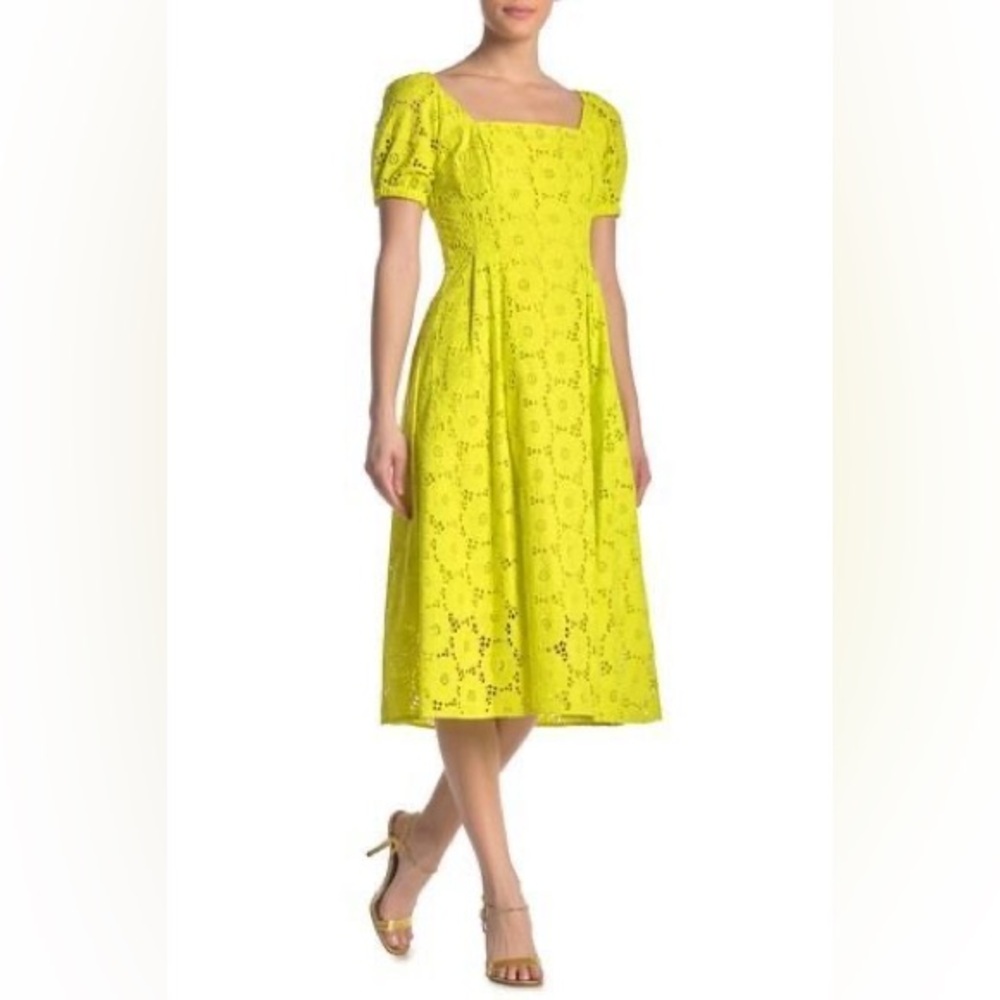 Diane Von Furstenberg Helena Dress in “Sulphur” — Vibrant Yellow Midi Dress